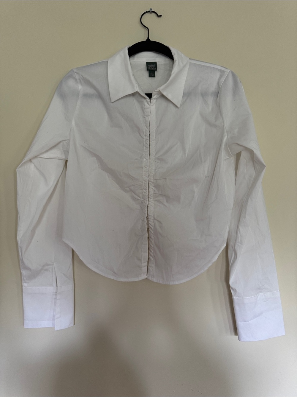 wild fable White Cropped Button-Front Blouse